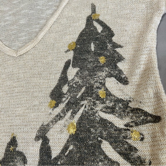 Bethany Mota Holiday Tree Knit Top Cream Long sleeves Size XS - Picture 4 of 16